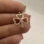 قیمت پلاک لیزری طلا شبدر تو خالی زنانه و دخترانه نمادار