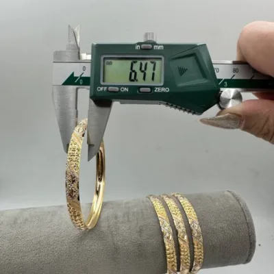 قیمت النگو طلا طرح دامله یزد دو لوزی تراشدار دو رنگ زنانه و دخترانه 18 عیار