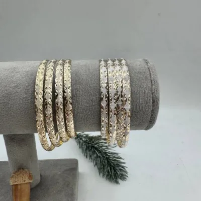 خرید النگو طلا سادات تهران دو رنگ زنانه و دخترانه تراشدار