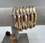 قیمت النگو طلا صدفی ونکلیف دو رنگ زنانه و دخترانه 18 عیار