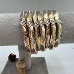 قیمت النگو طلا صدفی ونکلیف دو رنگ زنانه و دخترانه 18 عیار