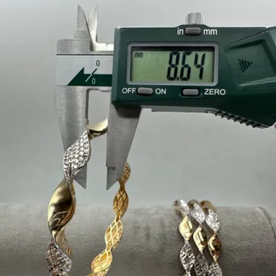 خرید االنگو طلا طرح فیوژن صدفی دو رنگ زنانه و دخترانه نمادار