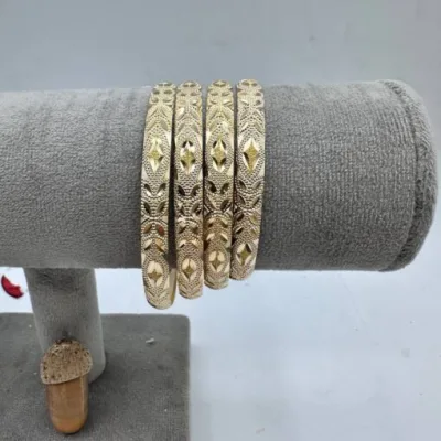 قیمت النگو طلا دامله یزد طرح برگ زنانه و دخترانه نمادار