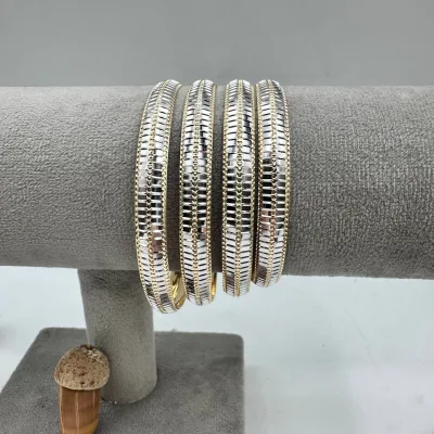 خرید النگو طلا سفید طرح کامران زنانه و دخترانه تراشدار