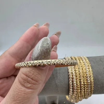 خرید النگو سفید طلا دامله راما یزد بچگانه باریک