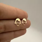 خرید گوشواره میخی لیزری طلا آنشرلی زنانه و دخترانه جدید و شیک