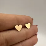 خرید گوشواره میخی لیزری طلا قلب زنانه و دخترانه نمادار