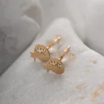 قیمت گوشواره لیزری میخی انار طلا زنانه و دخترانه شیک و جدید