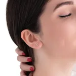قیمت گوشواره لیزری میخی جوراب طلا زنانه و دخترانه شیک با وزن سبک