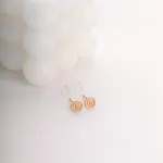 قیمت گوشواره لیزری میخی طرح خورشید طلا 18 عیار زنانه و دخترانه شیک