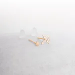 خرید گوشواره لیزری میخی چتر و قطره زنانه و دخترانه طلا 18 عیار با وزن سبک