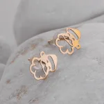 قیمت گوشواره لیزری میخی بابانوئل زنانه و دخترانه طلای 18 عیار با وزن سبک