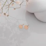 قیمت گوشواره لیزری میخی دایره زنانه و دخترانه طلا 18 عیار با وزن سبک