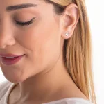خرید گوشواره لیزری میخی پرستو زنانه و دخترانه طلا ظریف و مینیمال