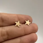 قیمت گوشواره میخی لیزری طلا ستاره زنانه و دخترانه سبک