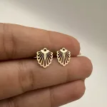 خرید گوشواره میخی لیزری طلا صدف زنانه و دخترانه نمادار