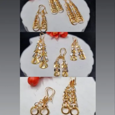 قیمت گوشواره طلا آویز زنانه و دخترانه 18 عیار