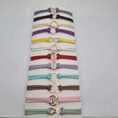 قیمت دستبند طلا بند چرم زنانه ودخترانه 18 عیار