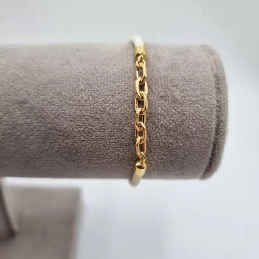 قیمت دستبند طلا هرمس بندی سفید زنانه و دخترانه ظریف