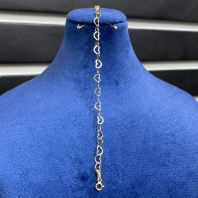 خرید دستبند طلا لوکس طرح قلب زنانه و دخترانه زیر یک گرم