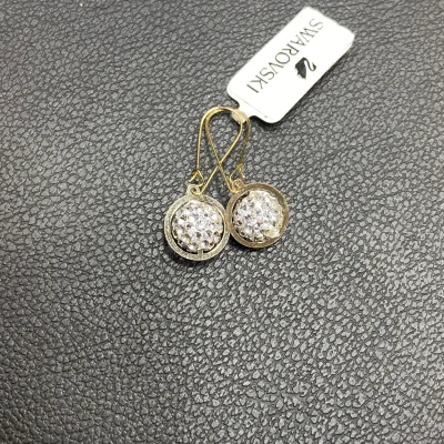 خرید گوشواره طلا سواروسکی زنانه و دخترانه 18 عیار