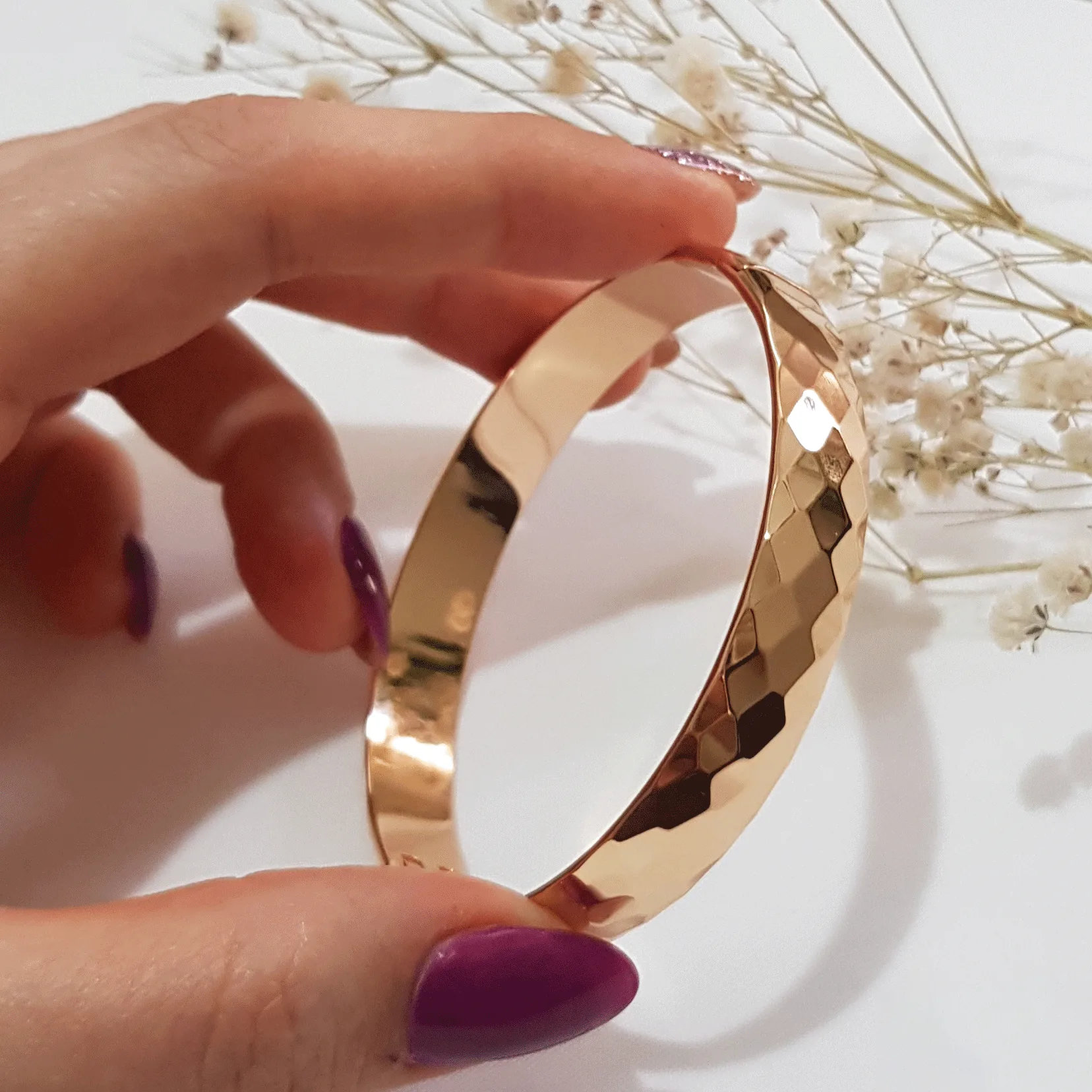 دستبند آینه ای طلا دخترانه و زنانه