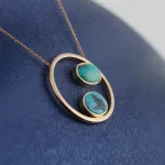 گردنبند طلا فيروزه زنانه