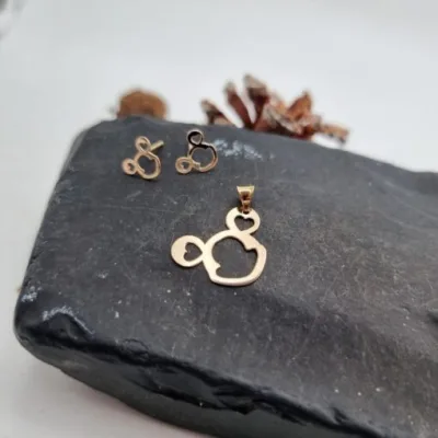 عکس مدل نیم ست طلا لیزری میکی موس زنانه و دخترانه سبک