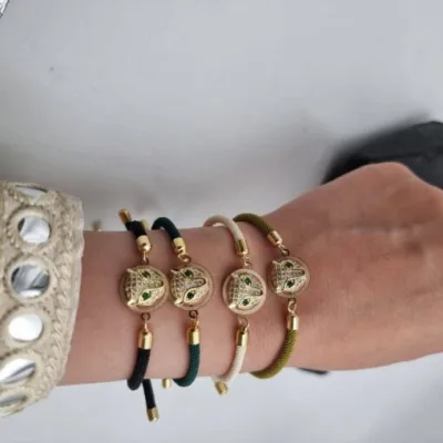 خرید دستبند طلا پنتر زنانه و دخترانه با وزن کم