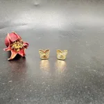 قیمت گوشواره طلا میخی پروانه زنانه و دخترانه زیبا