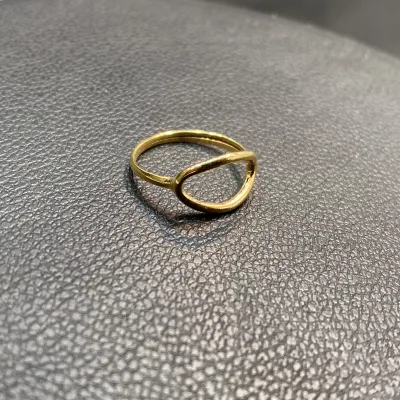 قیمت انگشتر طلا بیضی توخالی زنانه و دخترانه ظریف