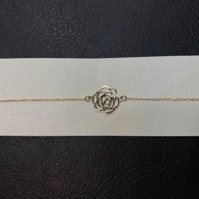 خرید دستبند طلا گل رز زنانه و دخترانه زیر یک گرم