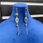 قیمت گوشواره طلا آویز طرح بیضی دست دوم زنانه و دخترانه