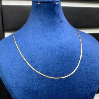 قیمت زنجیر طلا هرینگبون دست دوم زنانه و دخترانه 18 عیار