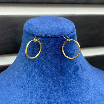 قیمتگوشواره طلا حلقه ای ساده دست دوم زنانه و دخترانه