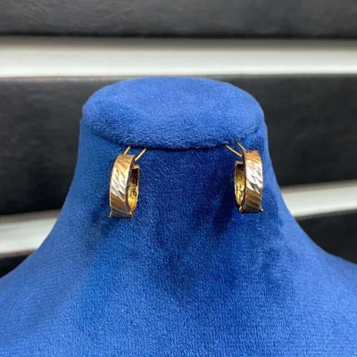 گوشواره طلا حلقه ای تراش دست دوم زنانه و دخترانه