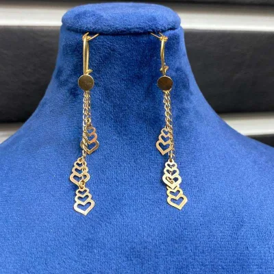 قیمت گوشواره طلا آویز قلب زنانه و دخترانه زیبا