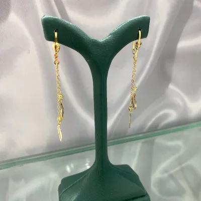 خرید گوشواره طلا آویز برگ زنانه و دخترانه 18عیار