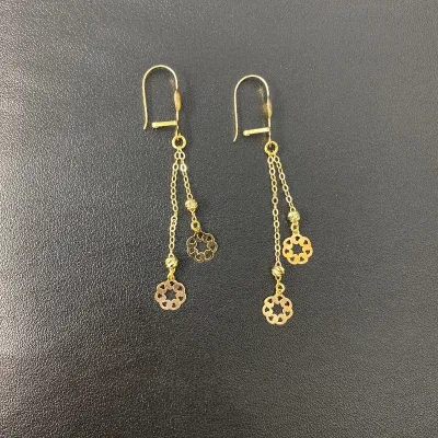 خرید گوشواره طلا آویز گوی و گل زنانه و دخترانه شیک