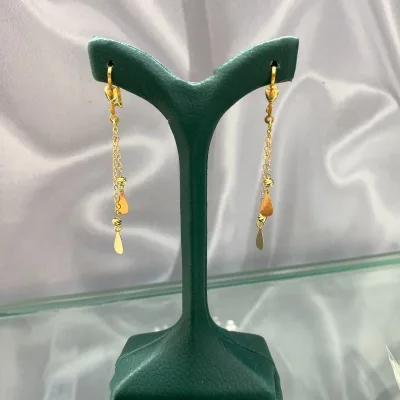 قیمت گوشواره طلا آویز گوی و اشک زنانه و دخترانه شیک