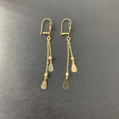 خرید گوشواره طلا آویز گوی و اشک زنانه و دخترانه لوکس