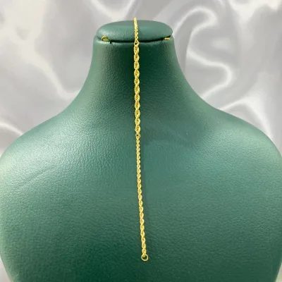 خرید دستبند طلا طنابی کنیک زنانه و دخترانه 18 عیار