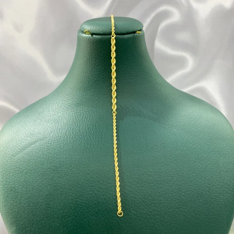 دستبند طلا طنابی کنیک زنانه و دخترانه کد 2051