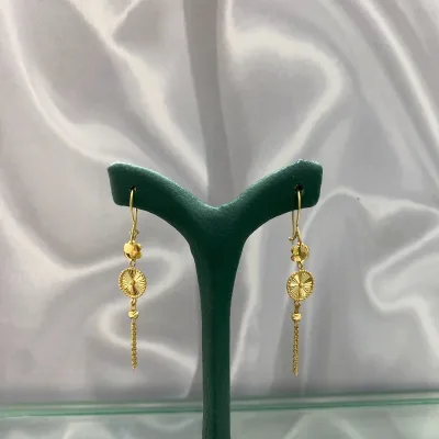 قیمت گوشواره طلا آویز گل وگوی لوکس