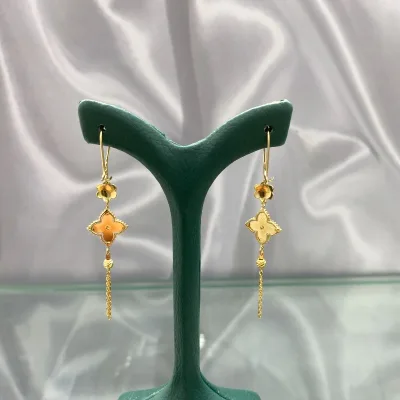 خرید گوشواره طلا آویز ونکلیف زنانه و دخترانه 18 عیار