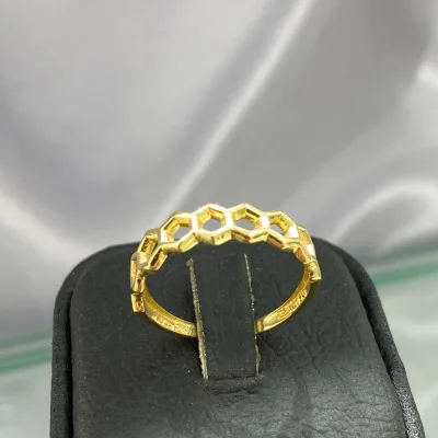 خرید انگشتر طلا چند ضلعی زنانه و دخترانه نمادار