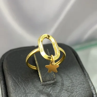 قیمت انگشتر طلا آویز ستاره زنانه و دخترانه زیر یک گرم