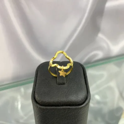 عکس انگشتر طلا آویز ستاره زنانه و دخترانه 18 عیار