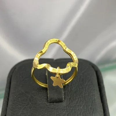 خرید انگشتر طلا آویز ستاره زنانه و دخترانه نمادار