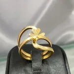 خرید انگشتر طلا گل برجسته زنانه و دخترانه 18 عیار